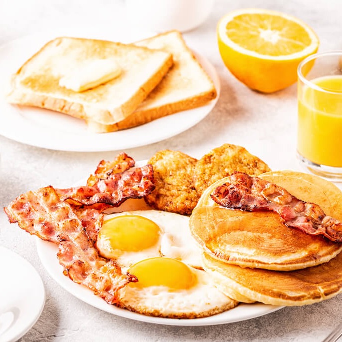 Piatto classico della colazione americana